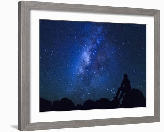 USA, Hawaii, the Big Island, Milky Way from Mauna Kea Observatory (4200m)-Michele Falzone-Framed Photographic Print