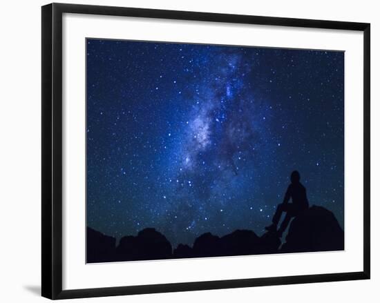 USA, Hawaii, the Big Island, Milky Way from Mauna Kea Observatory (4200m)-Michele Falzone-Framed Photographic Print