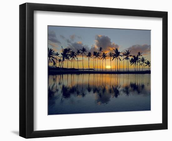 USA, Hawaii, The Big Island, Palms at Sunset-Charles Gurche-Framed Photographic Print