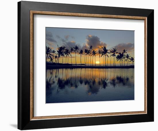 USA, Hawaii, The Big Island, Palms at Sunset-Charles Gurche-Framed Photographic Print
