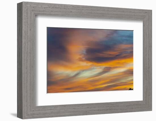 USA, Idaho. Backlit Cirrus Clouds can make a magnificent sunset.-Howie Garber-Framed Photographic Print