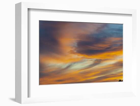 USA, Idaho. Backlit Cirrus Clouds can make a magnificent sunset.-Howie Garber-Framed Photographic Print