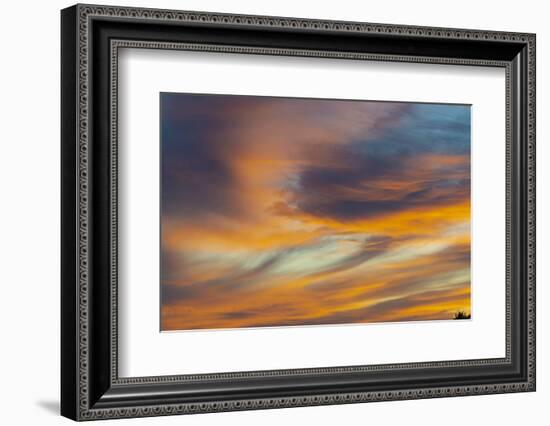 USA, Idaho. Backlit Cirrus Clouds can make a magnificent sunset.-Howie Garber-Framed Photographic Print