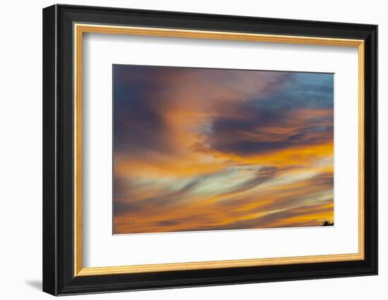 USA, Idaho. Backlit Cirrus Clouds can make a magnificent sunset.-Howie Garber-Framed Photographic Print