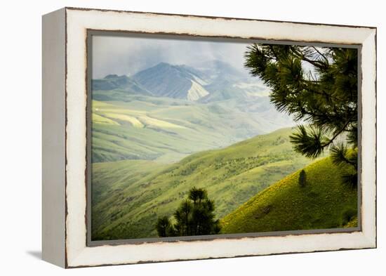 USA, Idaho. Columbia River, view south from White Bird Mountain down to agricultural valley.-Alison Jones-Framed Premier Image Canvas
