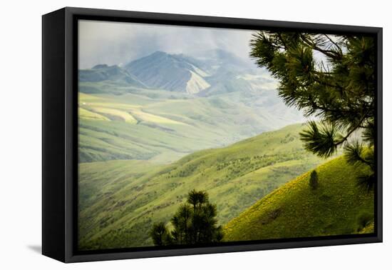 USA, Idaho. Columbia River, view south from White Bird Mountain down to agricultural valley.-Alison Jones-Framed Premier Image Canvas