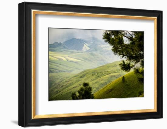 USA, Idaho. Columbia River, view south from White Bird Mountain down to agricultural valley.-Alison Jones-Framed Photographic Print