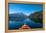 USA, Idaho, Redfish Lake. Kayak facing Sawtooth Mountains.-Janell Davidson-Framed Premier Image Canvas