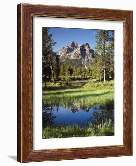 USA, Idaho, Sawtooth Wilderness, a Peak Reflecting in a Meadow Pond-Christopher Talbot Frank-Framed Photographic Print