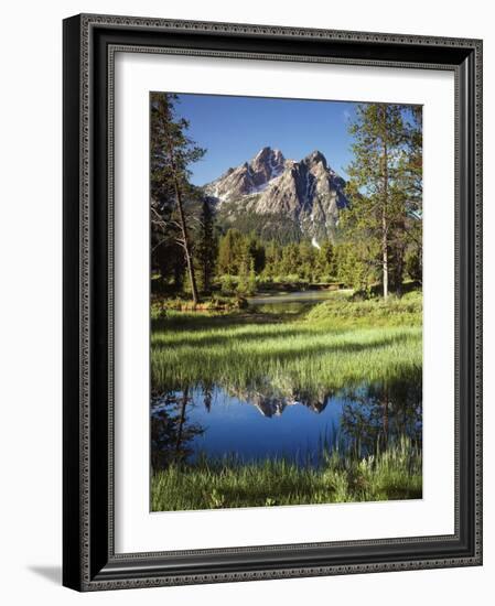 USA, Idaho, Sawtooth Wilderness, a Peak Reflecting in a Meadow Pond-Christopher Talbot Frank-Framed Photographic Print