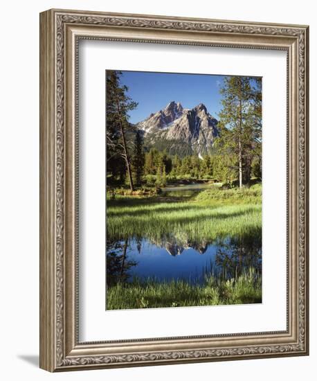 USA, Idaho, Sawtooth Wilderness, a Peak Reflecting in a Meadow Pond-Christopher Talbot Frank-Framed Photographic Print