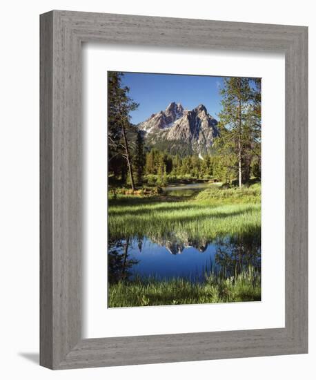USA, Idaho, Sawtooth Wilderness, a Peak Reflecting in a Meadow Pond-Christopher Talbot Frank-Framed Photographic Print