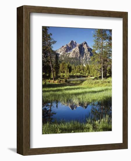 USA, Idaho, Sawtooth Wilderness, a Peak Reflecting in a Meadow Pond-Christopher Talbot Frank-Framed Photographic Print