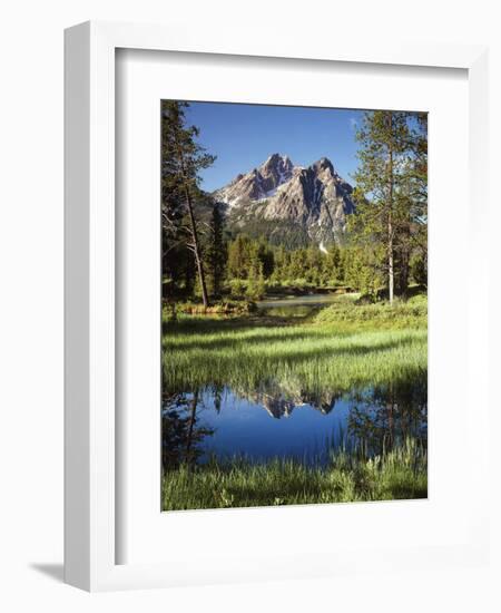 USA, Idaho, Sawtooth Wilderness, a Peak Reflecting in a Meadow Pond-Christopher Talbot Frank-Framed Photographic Print