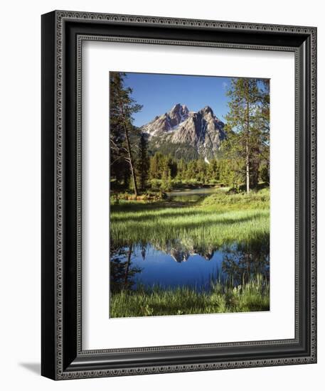 USA, Idaho, Sawtooth Wilderness, a Peak Reflecting in a Meadow Pond-Christopher Talbot Frank-Framed Photographic Print