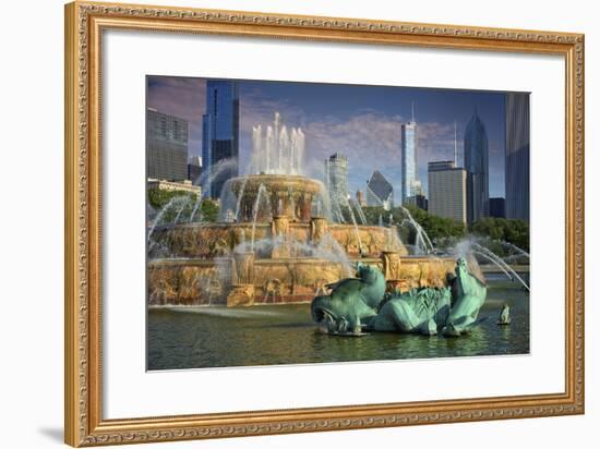 USA, ILlinois, Chicago, Buckingham Fountain in Downtown Chicago-Petr Bednarik-Framed Photographic Print