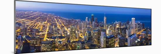 USA, Illinois, Chicago. Elevated Dusk View over the City from the Willis Tower.-Nick Ledger-Mounted Photographic Print