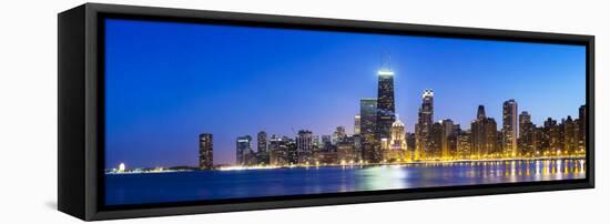 Usa, Illinois, Chicago. the City Skyline from North Avenue Beach.-Nick Ledger-Framed Premier Image Canvas