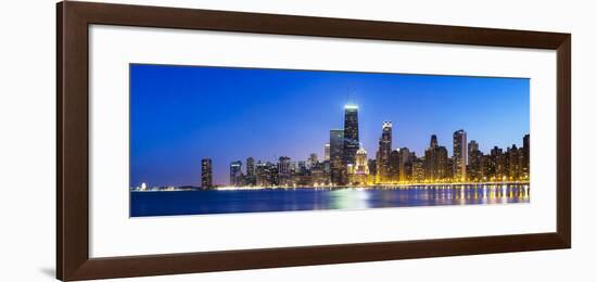 Usa, Illinois, Chicago. the City Skyline from North Avenue Beach.-Nick Ledger-Framed Photographic Print