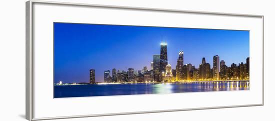 Usa, Illinois, Chicago. the City Skyline from North Avenue Beach.-Nick Ledger-Framed Photographic Print