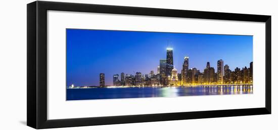 Usa, Illinois, Chicago. the City Skyline from North Avenue Beach.-Nick Ledger-Framed Photographic Print