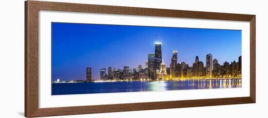 Usa, Illinois, Chicago. the City Skyline from North Avenue Beach.-Nick Ledger-Framed Photographic Print
