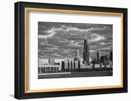 Usa,Illinois, Midwest, Cook County, Chicago,Shedd Aquarium and Skyline-Christian Heeb-Framed Photographic Print