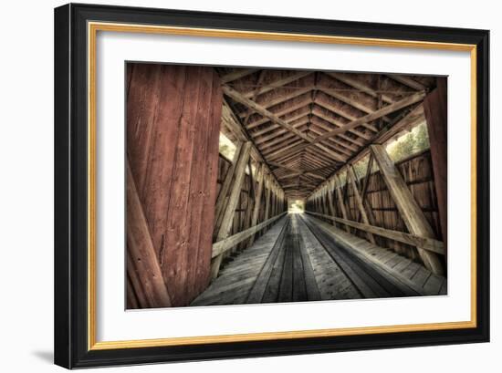 USA, Indiana, Carroll County. Lancaster Covered Bridge-Rona Schwarz-Framed Photographic Print