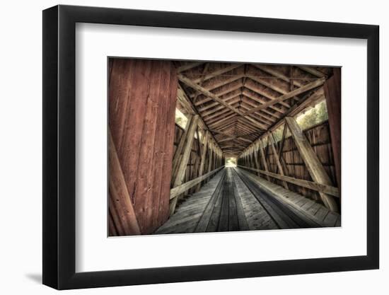 USA, Indiana, Carroll County. Lancaster Covered Bridge-Rona Schwarz-Framed Photographic Print