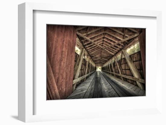 USA, Indiana, Carroll County. Lancaster Covered Bridge-Rona Schwarz-Framed Photographic Print