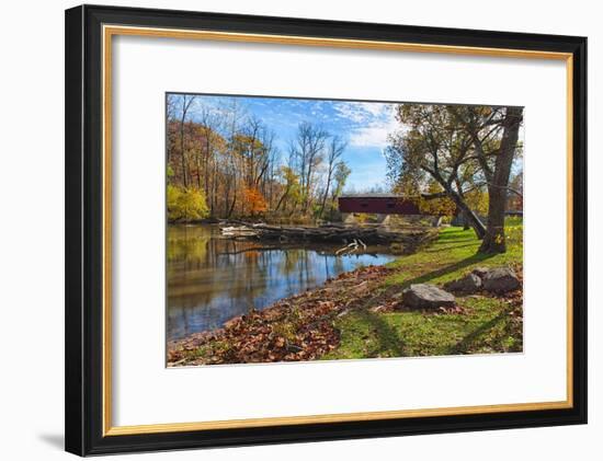 USA, Indiana, Cataract Falls State Recreation Area, Covered Bridge-Rona Schwarz-Framed Photographic Print