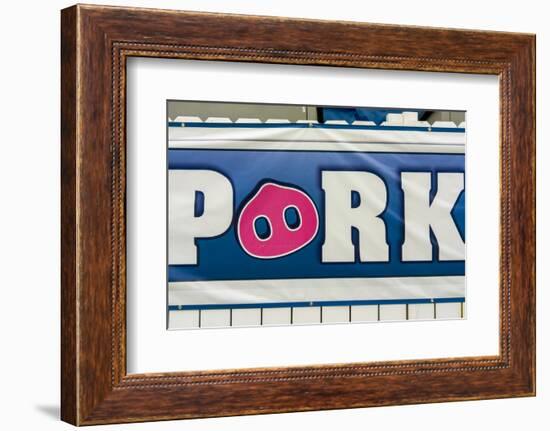 USA, Indiana, Indianapolis. Pork sign.-Jaynes Gallery-Framed Photographic Print