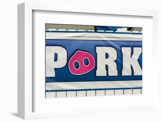 USA, Indiana, Indianapolis. Pork sign.-Jaynes Gallery-Framed Photographic Print