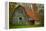 USA, Indiana. Rural Landscape, Vine Covered Barn with Red Roof-Rona Schwarz-Framed Premier Image Canvas