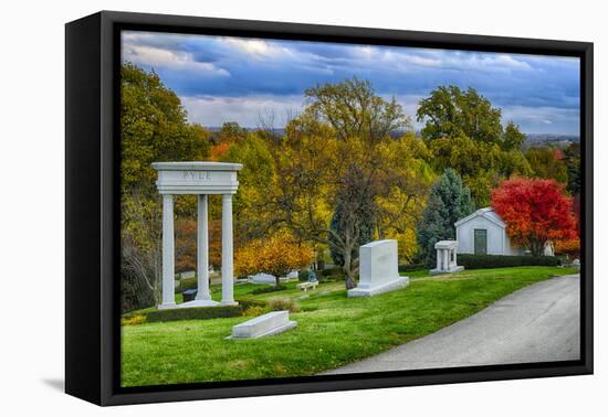 USA, Indianapolis, Indiana. Crown Hill Cemetery-Rona Schwarz-Framed Premier Image Canvas