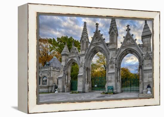 USA, Indianapolis, Indiana. the Entrance Gate to Crown Hill Cemetery-Rona Schwarz-Framed Premier Image Canvas