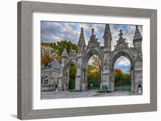 USA, Indianapolis, Indiana. the Entrance Gate to Crown Hill Cemetery-Rona Schwarz-Framed Photographic Print