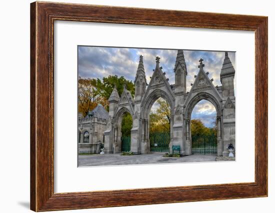 USA, Indianapolis, Indiana. the Entrance Gate to Crown Hill Cemetery-Rona Schwarz-Framed Photographic Print