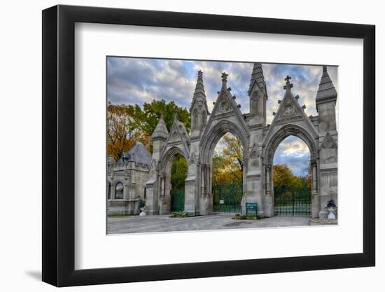 USA, Indianapolis, Indiana. the Entrance Gate to Crown Hill Cemetery-Rona Schwarz-Framed Photographic Print