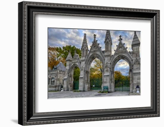 USA, Indianapolis, Indiana. the Entrance Gate to Crown Hill Cemetery-Rona Schwarz-Framed Photographic Print