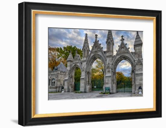 USA, Indianapolis, Indiana. the Entrance Gate to Crown Hill Cemetery-Rona Schwarz-Framed Photographic Print