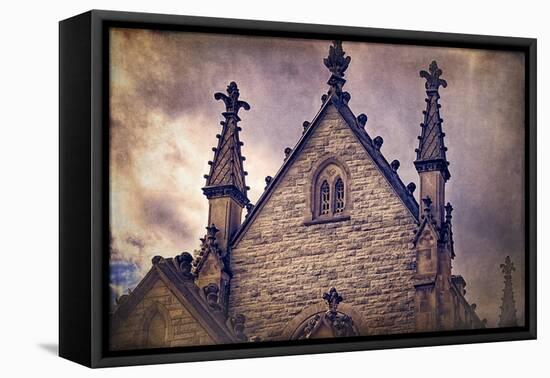 USA, Indianapolis, Indiana. the Gothic Chapel at Crown Hill Cemetery-Rona Schwarz-Framed Premier Image Canvas
