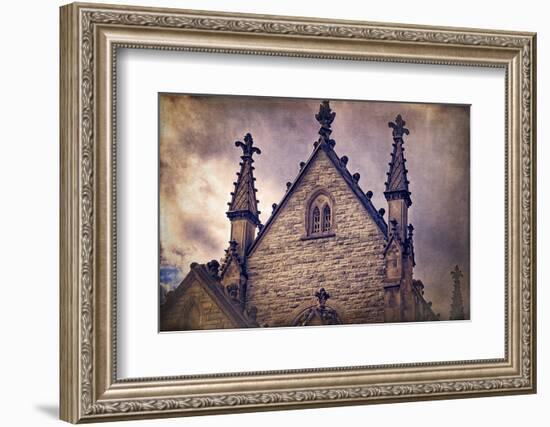 USA, Indianapolis, Indiana. the Gothic Chapel at Crown Hill Cemetery-Rona Schwarz-Framed Photographic Print