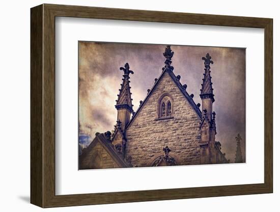 USA, Indianapolis, Indiana. the Gothic Chapel at Crown Hill Cemetery-Rona Schwarz-Framed Photographic Print
