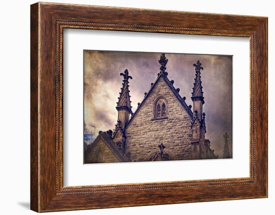 USA, Indianapolis, Indiana. the Gothic Chapel at Crown Hill Cemetery-Rona Schwarz-Framed Photographic Print