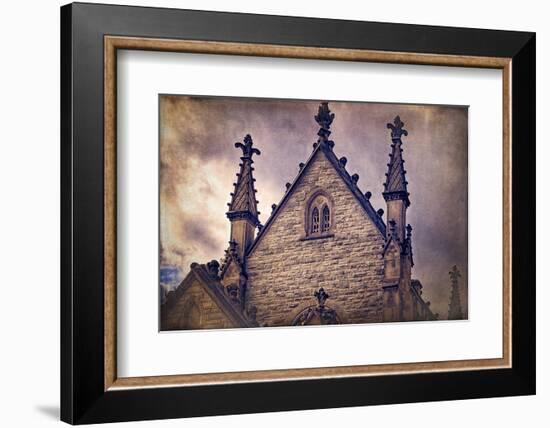 USA, Indianapolis, Indiana. the Gothic Chapel at Crown Hill Cemetery-Rona Schwarz-Framed Photographic Print