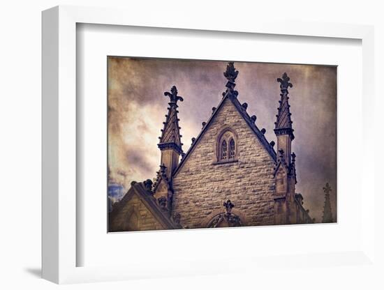 USA, Indianapolis, Indiana. the Gothic Chapel at Crown Hill Cemetery-Rona Schwarz-Framed Photographic Print