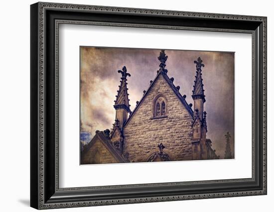 USA, Indianapolis, Indiana. the Gothic Chapel at Crown Hill Cemetery-Rona Schwarz-Framed Photographic Print