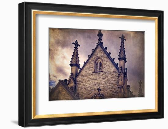 USA, Indianapolis, Indiana. the Gothic Chapel at Crown Hill Cemetery-Rona Schwarz-Framed Photographic Print