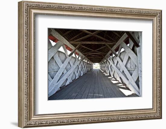 USA, Iowa, St. Charles, Imes Covered Bridge-Bernard Friel-Framed Photographic Print
